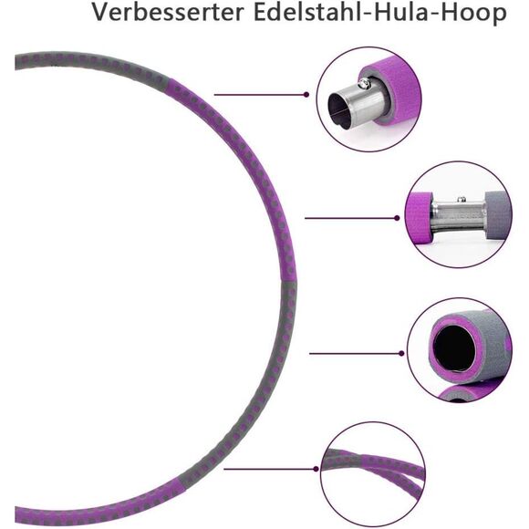 Overstock Germany! Creatck Adult Fitness Exercise Hula Hoop Teal/pink 37 inches - Picture 4 of 8